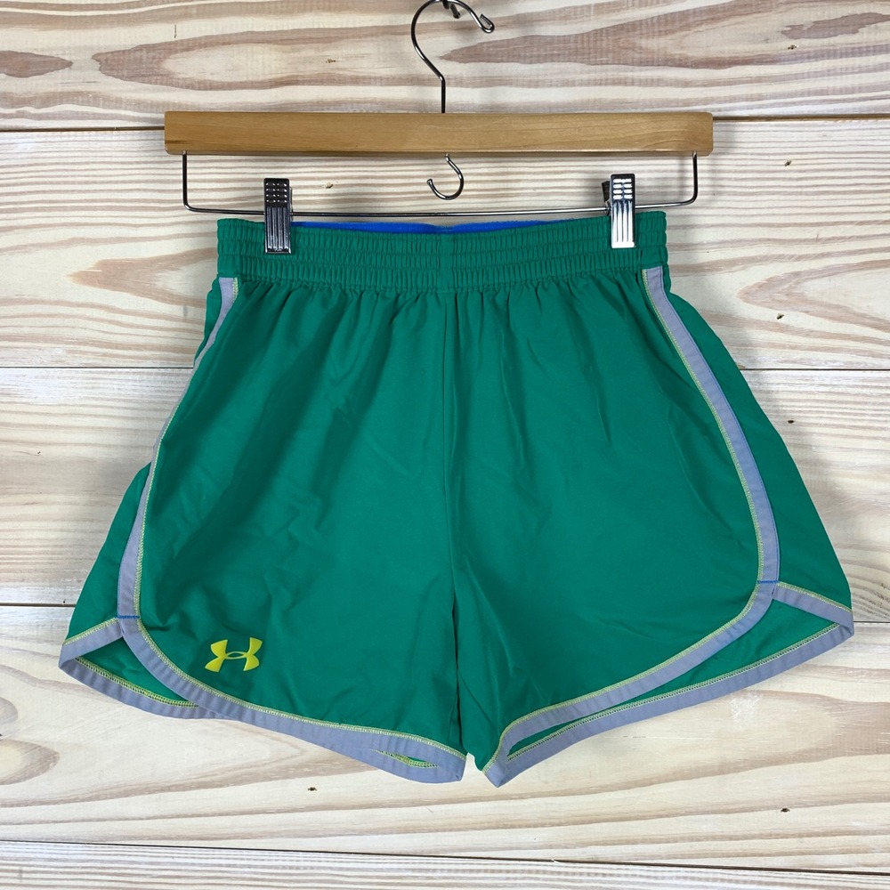 Under Armour‎ Shorts Womens SM Green Athletic Dolphin Hem High Rise Retro